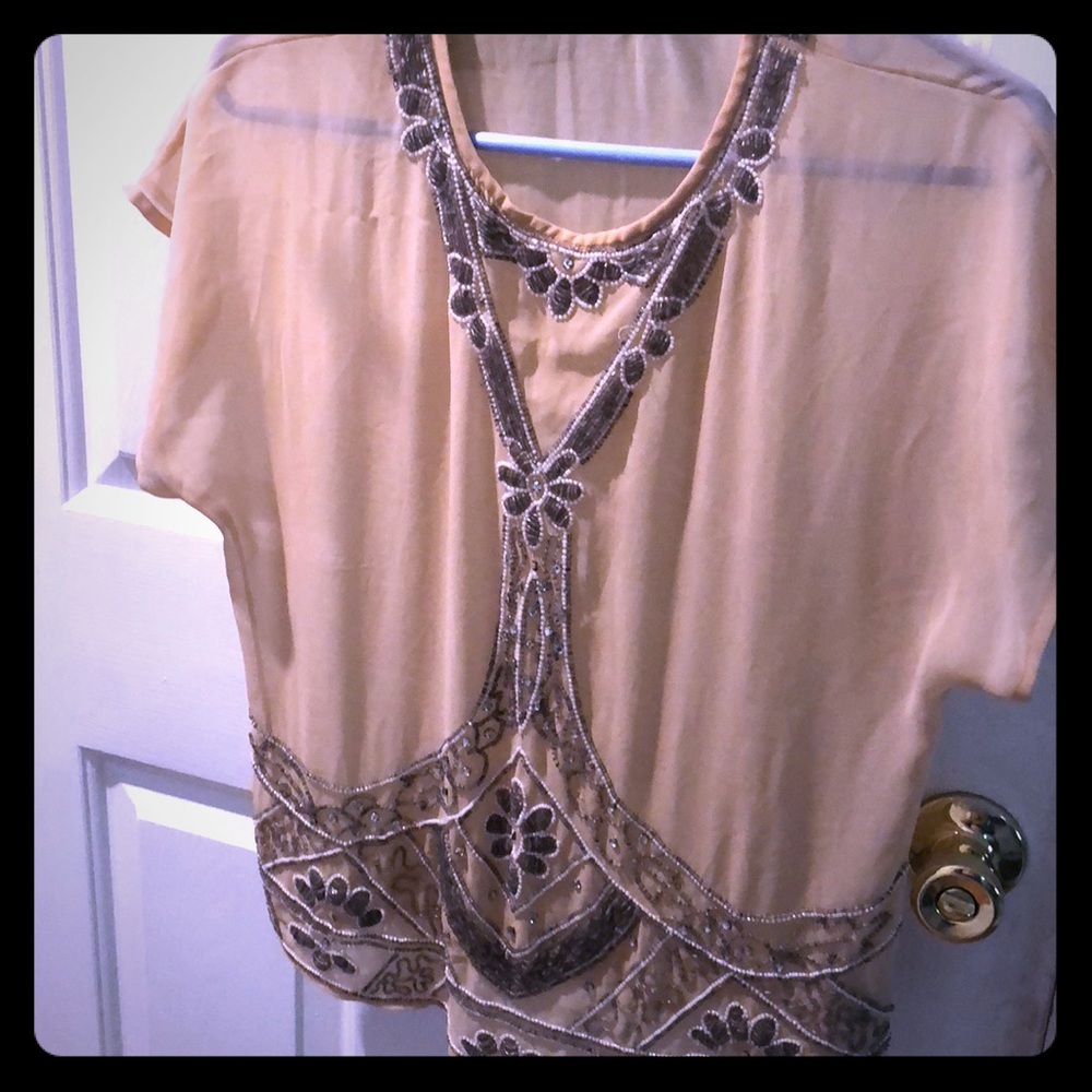 Sheer beautifully beaded tunic